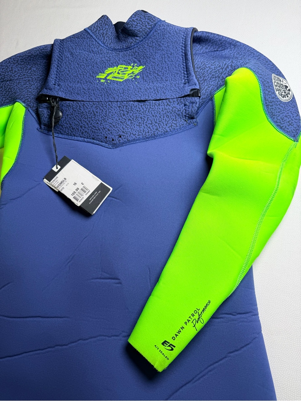 Rip Curl Dawn Patrol Youth 16 4/3 Chest Zip Wetsuit Blue Green NWT - Picture 6 of 12